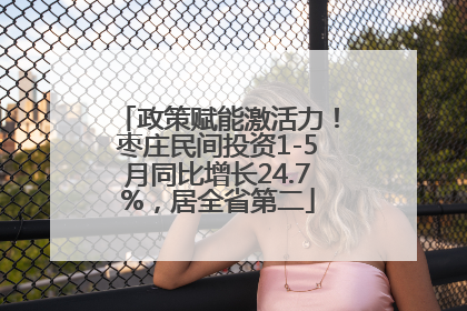 政策赋能激活力！枣庄民间投资1-5月同比增长24.7%，居全省第二