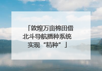 敦煌万亩棉田借北斗导航播种系统实现“精种”