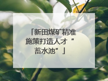 新田煤矿精准施策打造人才“蓄水池”