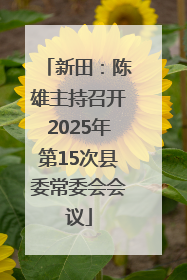新田：陈雄主持召开2025年第15次县委常委会会议