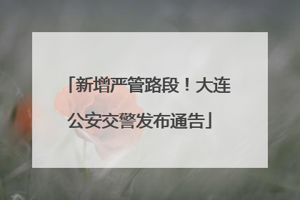 新增严管路段！大连公安交警发布通告