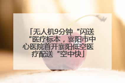 无人机9分钟“闪送“医疗标本，襄阳市中心医院首开襄阳低空医疗配送“空中快