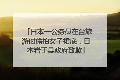 日本一公务员在台旅游时偷拍女子裙底，日本岩手县政府致歉