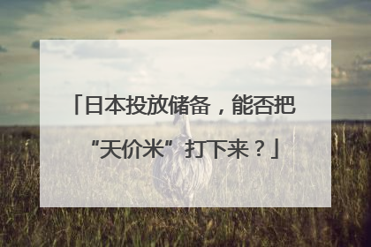 日本投放储备，能否把“天价米”打下来？