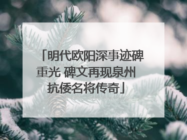 明代欧阳深事迹碑重光 碑文再现泉州抗倭名将传奇