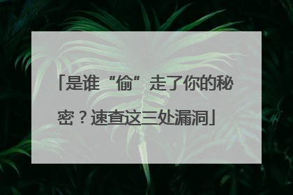 是谁“偷”走了你的秘密？速查这三处漏洞