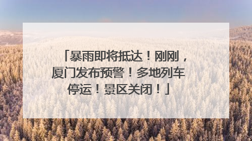 暴雨即将抵达！刚刚，厦门发布预警！多地列车停运！景区关闭！