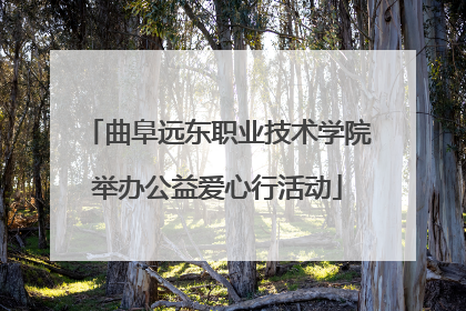 曲阜远东职业技术学院举办公益爱心行活动
