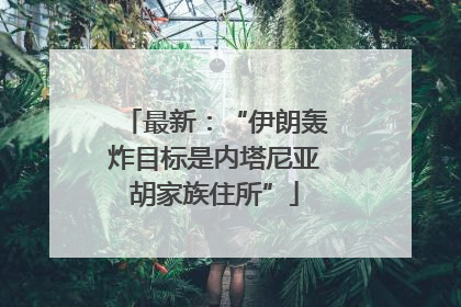 最新：“伊朗轰炸目标是内塔尼亚胡家族住所”