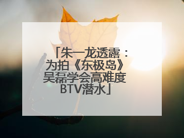 朱一龙透露：为拍《东极岛》吴磊学会高难度BTV潜水