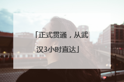 正式贯通，从武汉3小时直达