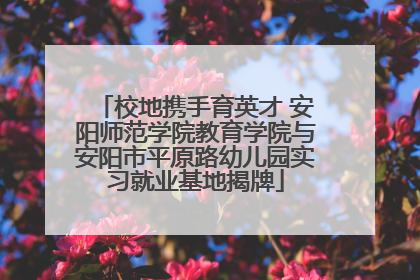 校地携手育英才 安阳师范学院教育学院与安阳市平原路幼儿园实习就业基地揭牌