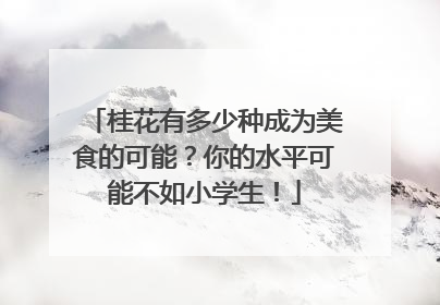 桂花有多少种成为美食的可能？你的水平可能不如小学生！