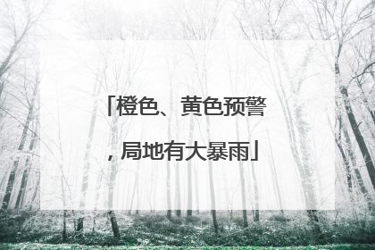 橙色、黄色预警，局地有大暴雨