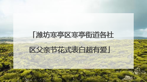 潍坊寒亭区寒亭街道各社区父亲节花式表白超有爱