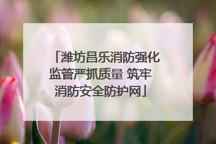 潍坊昌乐消防强化监管严抓质量 筑牢消防安全防护网