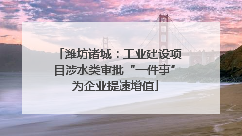 潍坊诸城：工业建设项目涉水类审批“一件事” 为企业提速增值