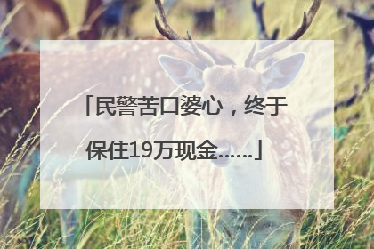 民警苦口婆心，终于保住19万现金……