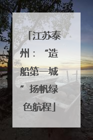 江苏泰州：“造船第一城”扬帆绿色航程