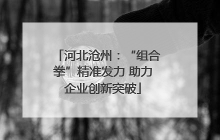 河北沧州：“组合拳”精准发力 助力企业创新突破