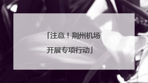 注意！荆州机场开展专项行动