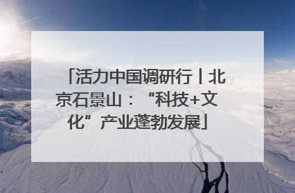 活力中国调研行丨北京石景山：“科技+文化”产业蓬勃发展