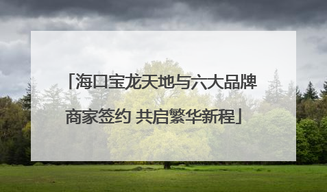 海口宝龙天地与六大品牌商家签约 共启繁华新程