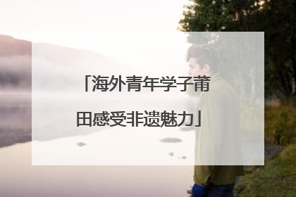 海外青年学子莆田感受非遗魅力