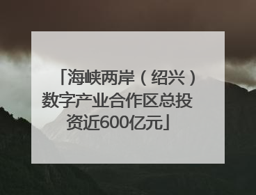 海峡两岸（绍兴）数字产业合作区总投资近600亿元