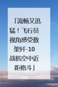 流畅又迅猛！飞行员视角感受数架歼-10战机空中近距格斗