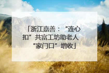 浙江嘉善：“连心扣”共富工坊助老人“家门口”增收
