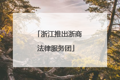 浙江推出浙商法律服务团