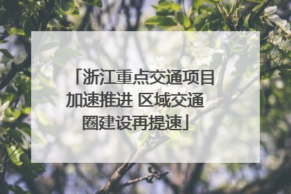 浙江重点交通项目加速推进 区域交通圈建设再提速