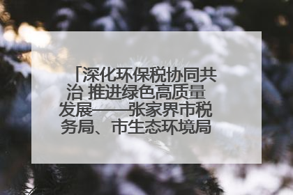 深化环保税协同共治 推进绿色高质量发展——张家界市税务局、市生态环境局签署合作备忘录