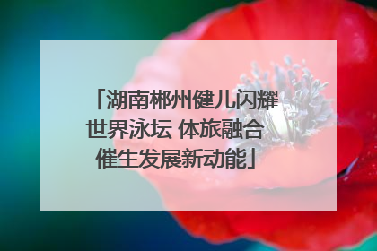 湖南郴州健儿闪耀世界泳坛 体旅融合催生发展新动能