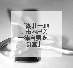 湖北一地：市内出差一律自费吃食堂