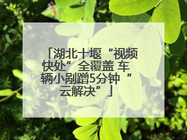 湖北十堰“视频快处”全覆盖 车辆小剐蹭5分钟“云解决”