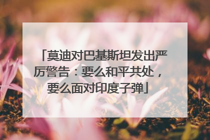 莫迪对巴基斯坦发出严厉警告：要么和平共处，要么面对印度子弹