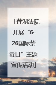 莲湖法院开展“6·26国际禁毒日”主题宣传活动