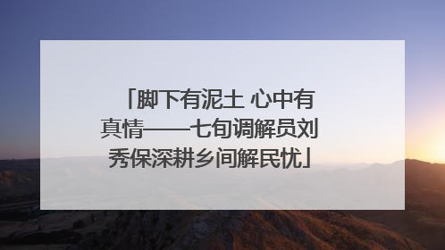 脚下有泥土 心中有真情——七旬调解员刘秀保深耕乡间解民忧