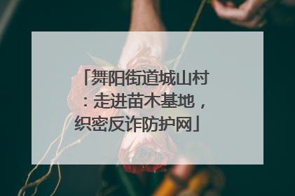 舞阳街道城山村：走进苗木基地，织密反诈防护网