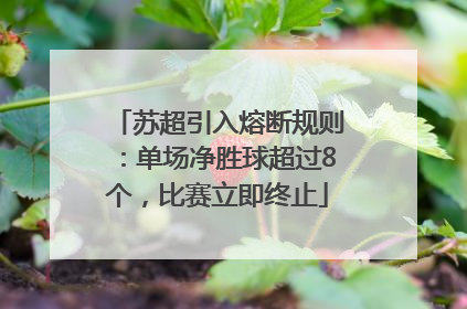 苏超引入熔断规则：单场净胜球超过8个，比赛立即终止