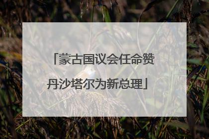 蒙古国议会任命赞丹沙塔尔为新总理