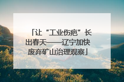 让“工业伤疤”长出春天——辽宁加快废弃矿山治理观察