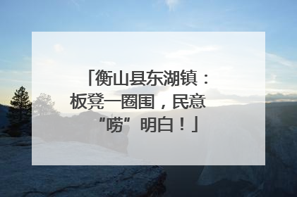 衡山县东湖镇：板凳一圈围，民意“唠”明白！