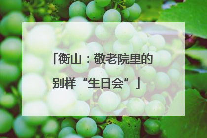 衡山：敬老院里的别样“生日会”