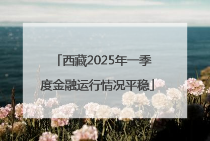 西藏2025年一季度金融运行情况平稳