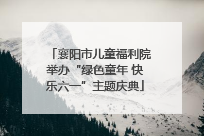 襄阳市儿童福利院举办“绿色童年 快乐六一”主题庆典