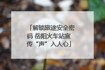 解锁旅途安全密码 岳阳火车站宣传“声”入人心