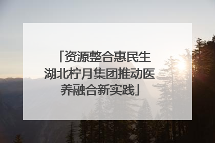 资源整合惠民生 湖北柠月集团推动医养融合新实践